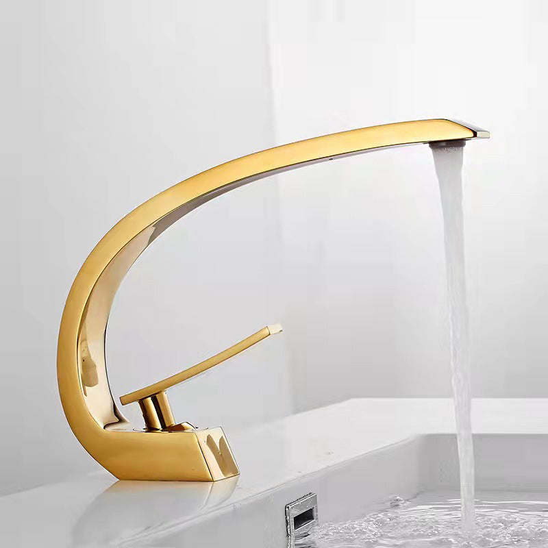 6.7 Inch High Basin Faucet Luxury 1 Hole Vanity Sink Faucet Cubic Bathroom Faucet