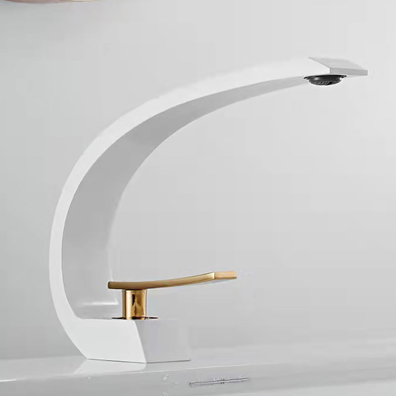 6.7 Inch High Basin Faucet Luxury 1 Hole Vanity Sink Faucet Cubic Bathroom Faucet