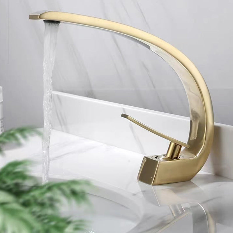 6.7 Inch High Basin Faucet Luxury 1 Hole Vanity Sink Faucet Cubic Bathroom Faucet