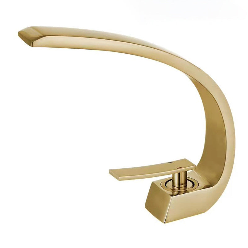 6.7 Inch High Basin Faucet Luxury 1 Hole Vanity Sink Faucet Cubic Bathroom Faucet