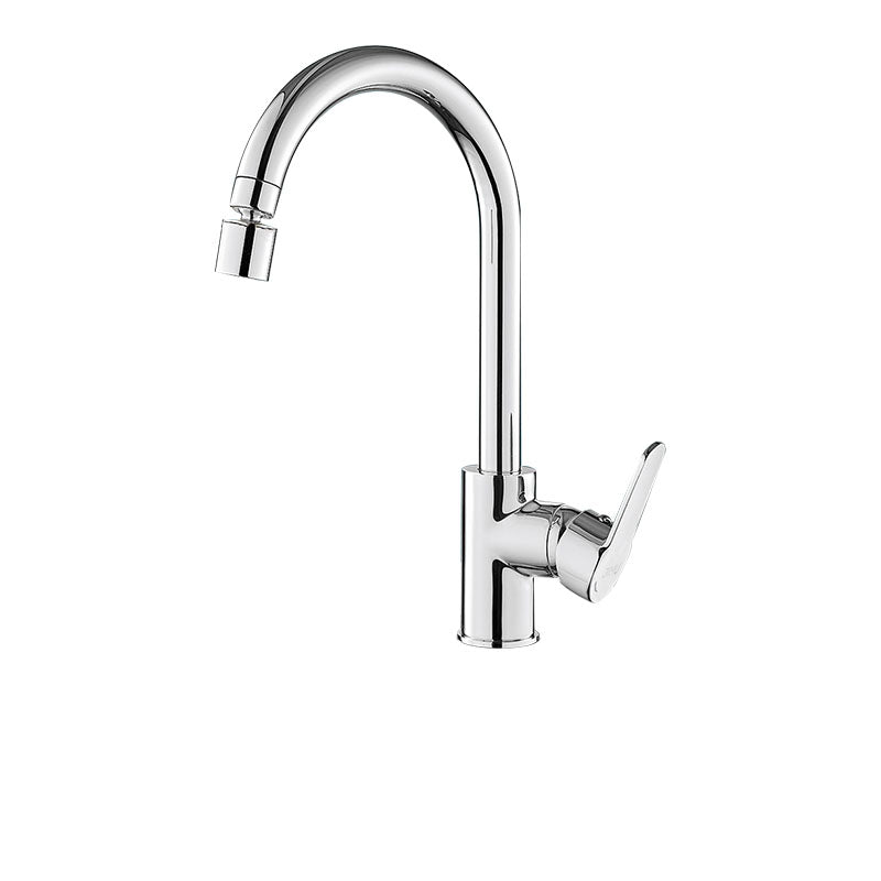 Contemporary Kitchen Bar Faucet Full Copper Swivel Spout No Sensor