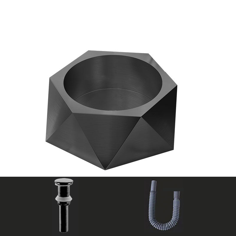 Modern Vessel Sink Metal Specialty with Pop-Up Drain Vessel Lavatory Sink