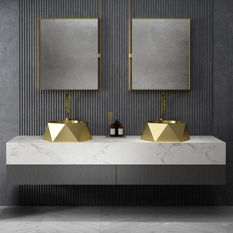 Modern Vessel Sink Metal Specialty with Pop-Up Drain Vessel Lavatory Sink