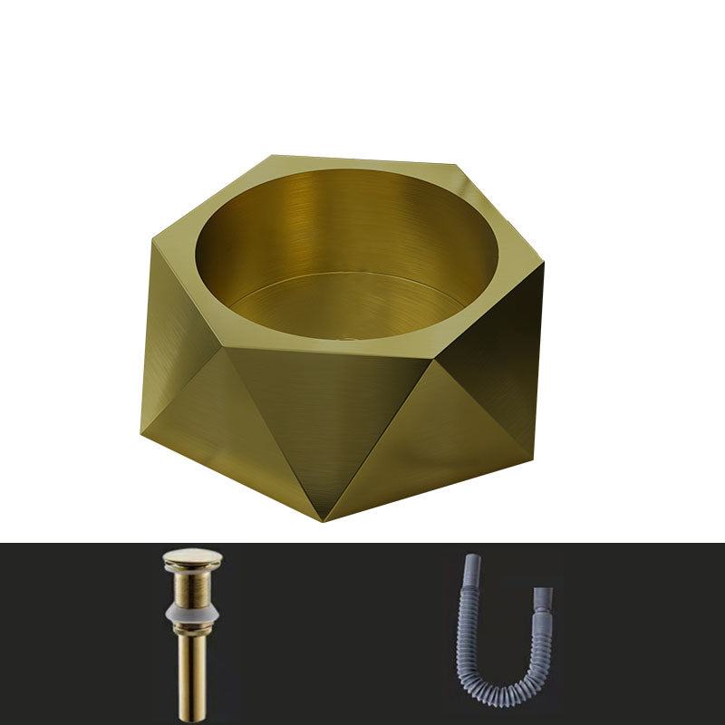 Modern Vessel Sink Metal Specialty with Pop-Up Drain Vessel Lavatory Sink