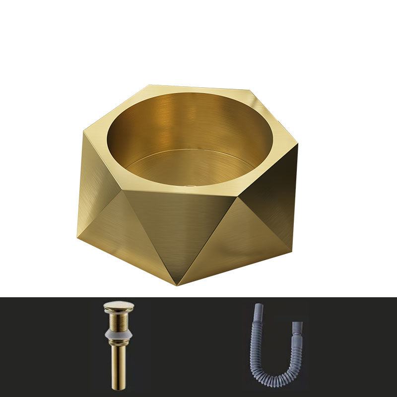 Modern Vessel Sink Metal Specialty with Pop-Up Drain Vessel Lavatory Sink