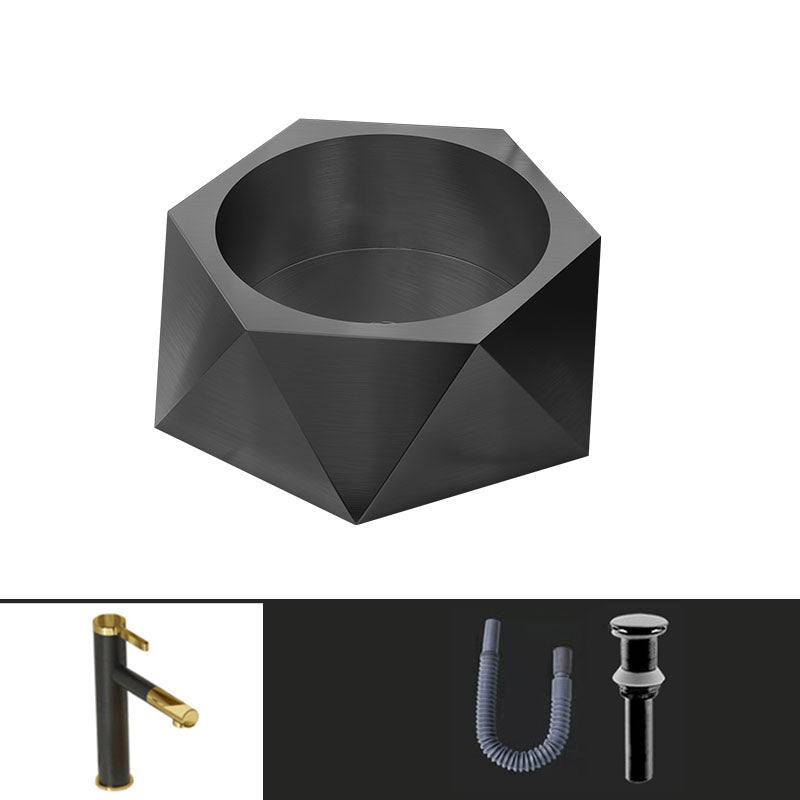 Modern Vessel Sink Metal Specialty with Pop-Up Drain Vessel Lavatory Sink