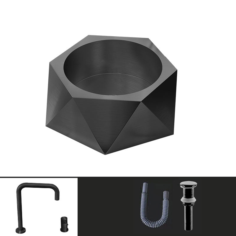 Modern Vessel Sink Metal Specialty with Pop-Up Drain Vessel Lavatory Sink