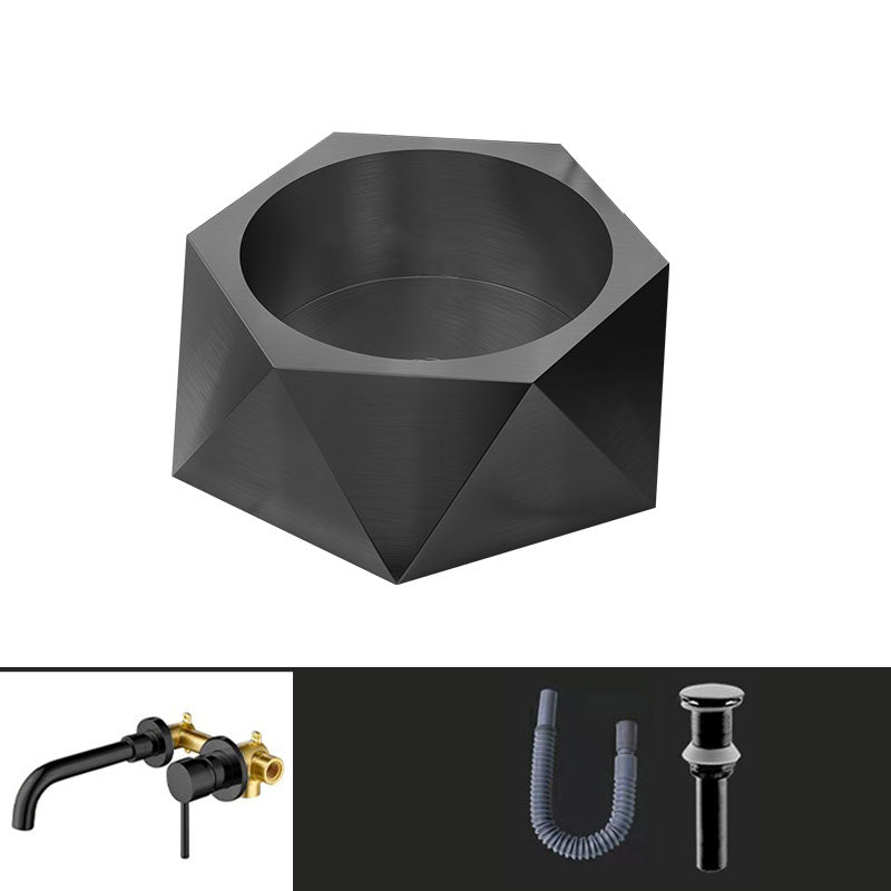 Modern Vessel Sink Metal Specialty with Pop-Up Drain Vessel Lavatory Sink