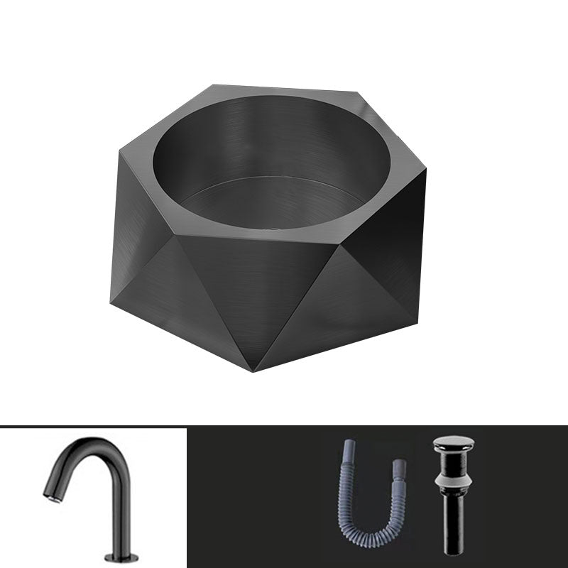 Modern Vessel Sink Metal Specialty with Pop-Up Drain Vessel Lavatory Sink