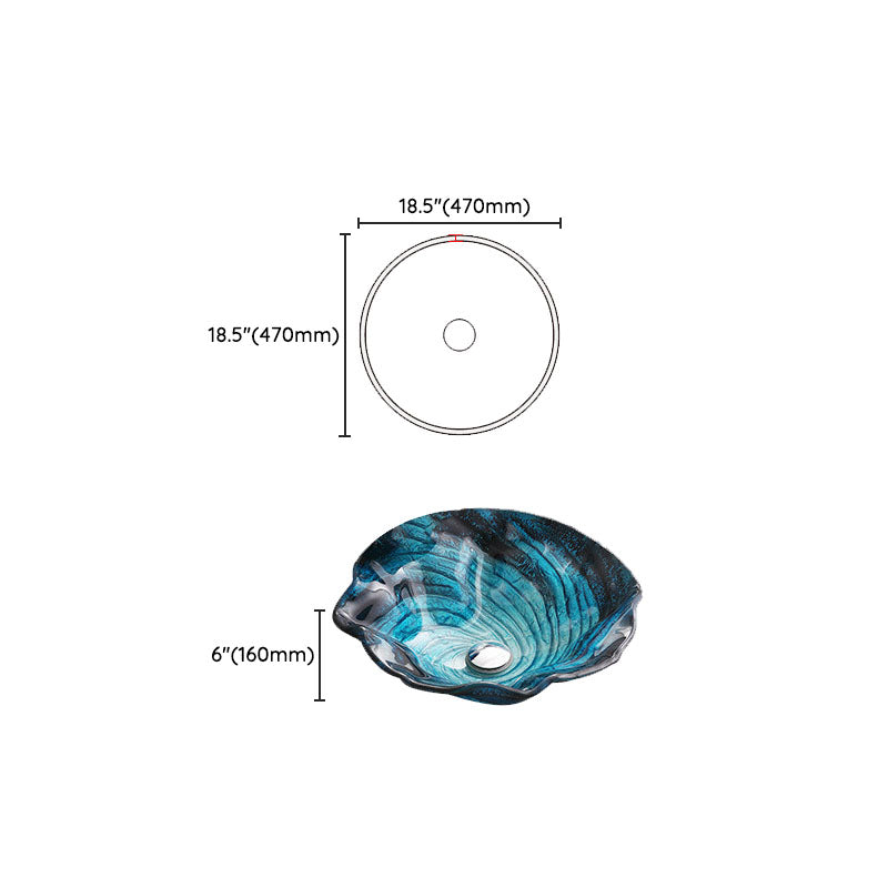 Modern Style Bathroom Sink Tempered Glass Trough Sink with Specialty Shape
