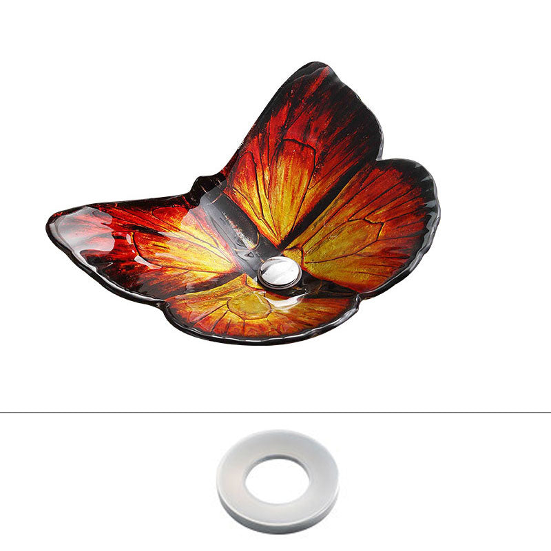 Tempered Glass Bathroom Sink Modern Style Bathroom Sink with Specialty Shape