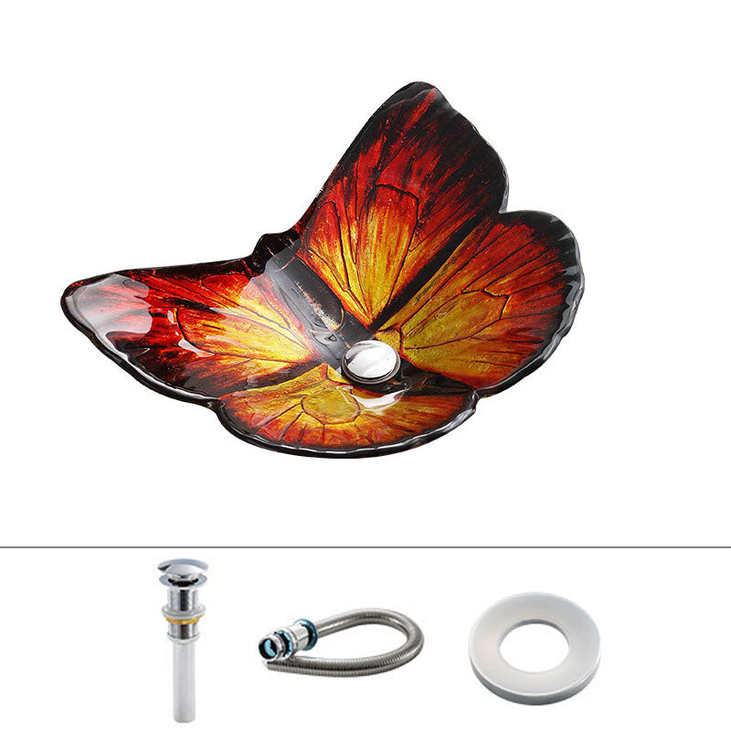 Tempered Glass Bathroom Sink Modern Style Bathroom Sink with Specialty Shape