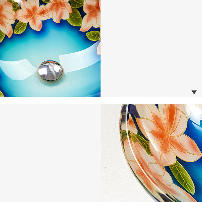Tempered Glass Bathroom Sink Contemporary Trough Bathroom Sink with Round Shape