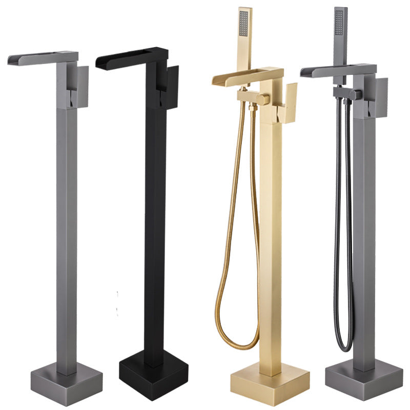 Floor Mounted Metal Freestanding Tub Filler One Handle Freestanding Bathtub Faucet