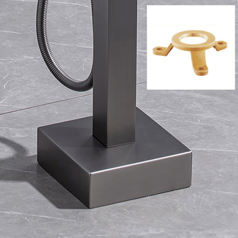 Floor Mounted Metal Freestanding Tub Filler One Handle Freestanding Bathtub Faucet