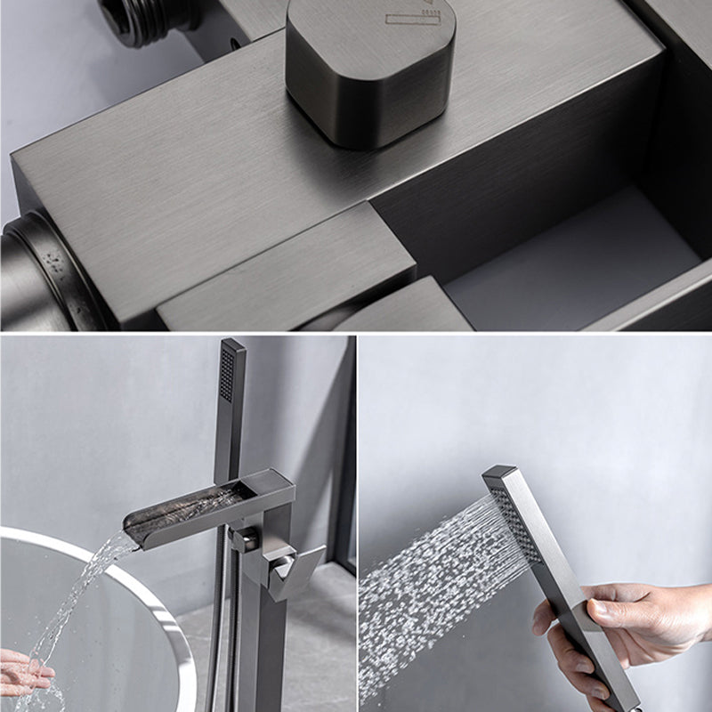 Floor Mounted Metal Freestanding Tub Filler One Handle Freestanding Bathtub Faucet
