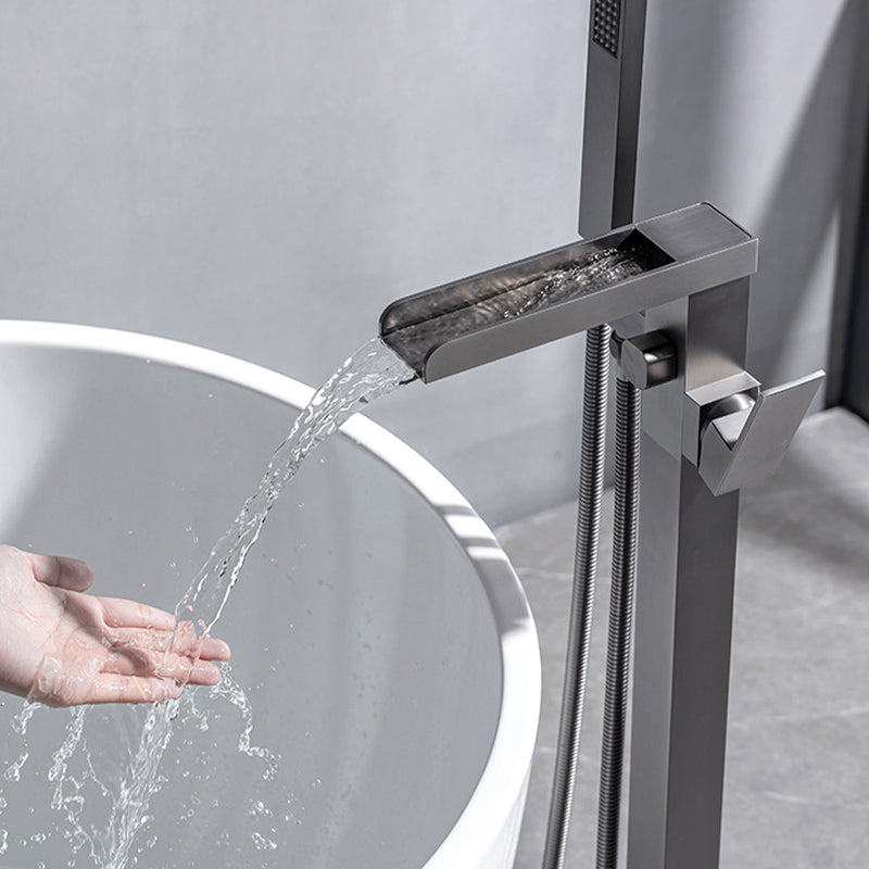 Floor Mounted Metal Freestanding Tub Filler One Handle Freestanding Bathtub Faucet
