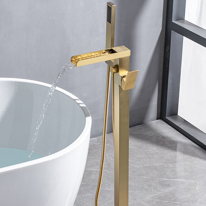 Floor Mounted Metal Freestanding Tub Filler One Handle Freestanding Bathtub Faucet