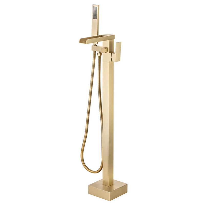 Floor Mounted Metal Freestanding Tub Filler One Handle Freestanding Bathtub Faucet