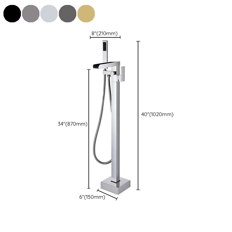 Floor Mounted Metal Freestanding Tub Filler One Handle Freestanding Bathtub Faucet