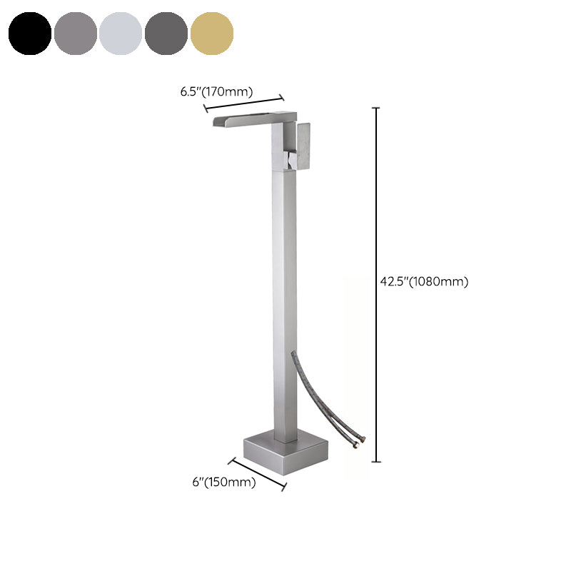 Floor Mounted Metal Freestanding Tub Filler One Handle Freestanding Bathtub Faucet