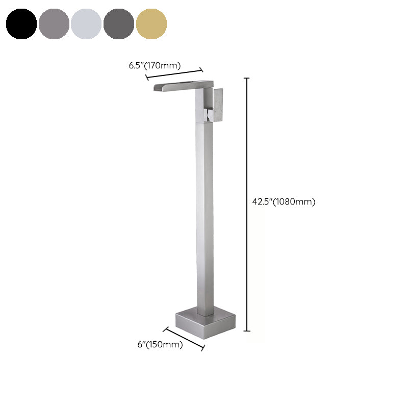 Floor Mounted Metal Freestanding Tub Filler One Handle Freestanding Bathtub Faucet