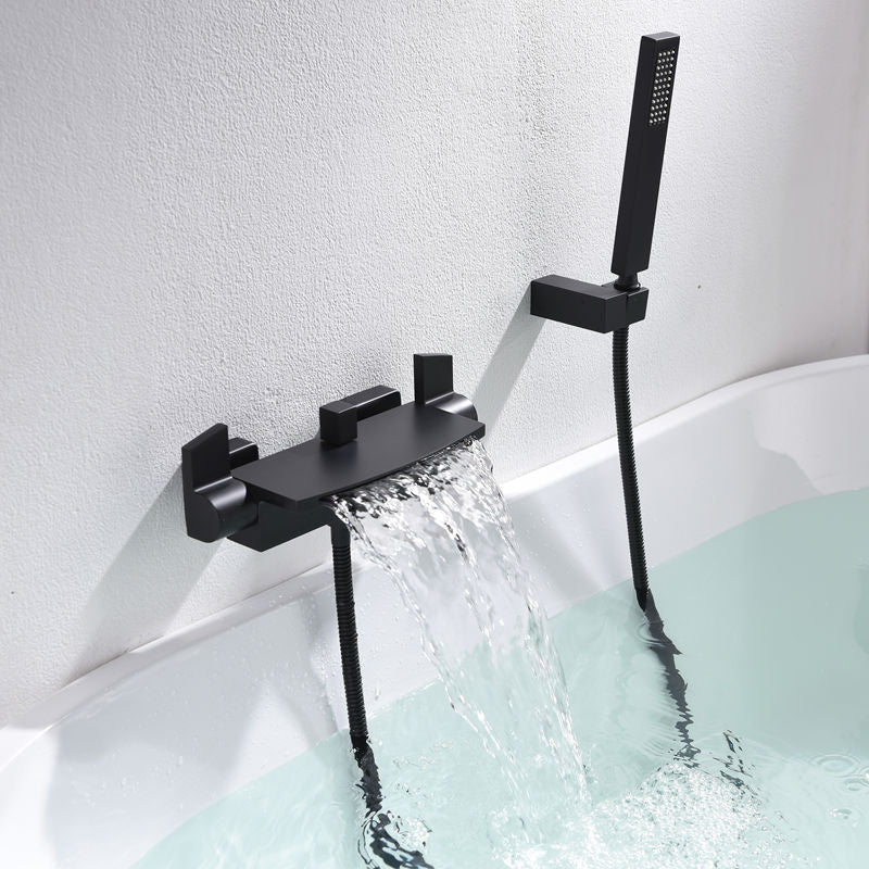 Bathtub Faucet Waterfall Rod Handle Wall Mounted Bathroom Faucet