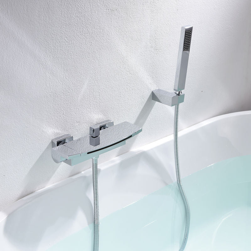 Bathtub Faucet Waterfall Rod Handle Wall Mounted Bathroom Faucet