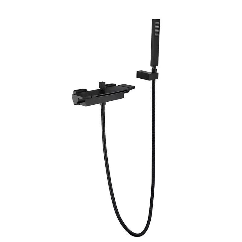 Bathtub Faucet Waterfall Rod Handle Wall Mounted Bathroom Faucet