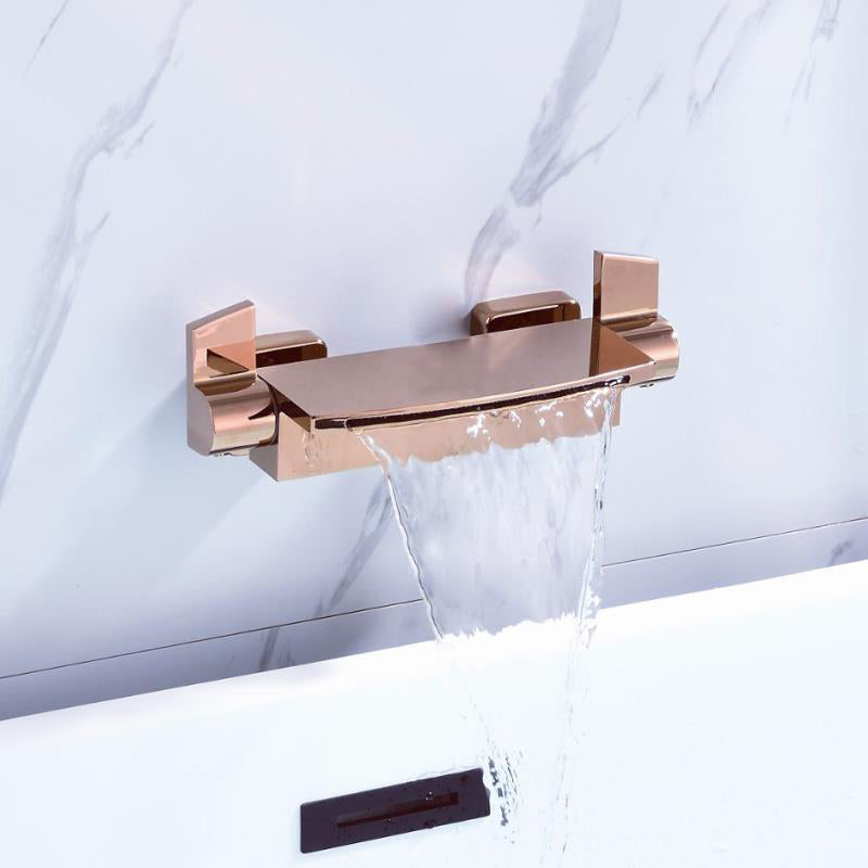 Bathtub Faucet Waterfall Rod Handle Wall Mounted Bathroom Faucet