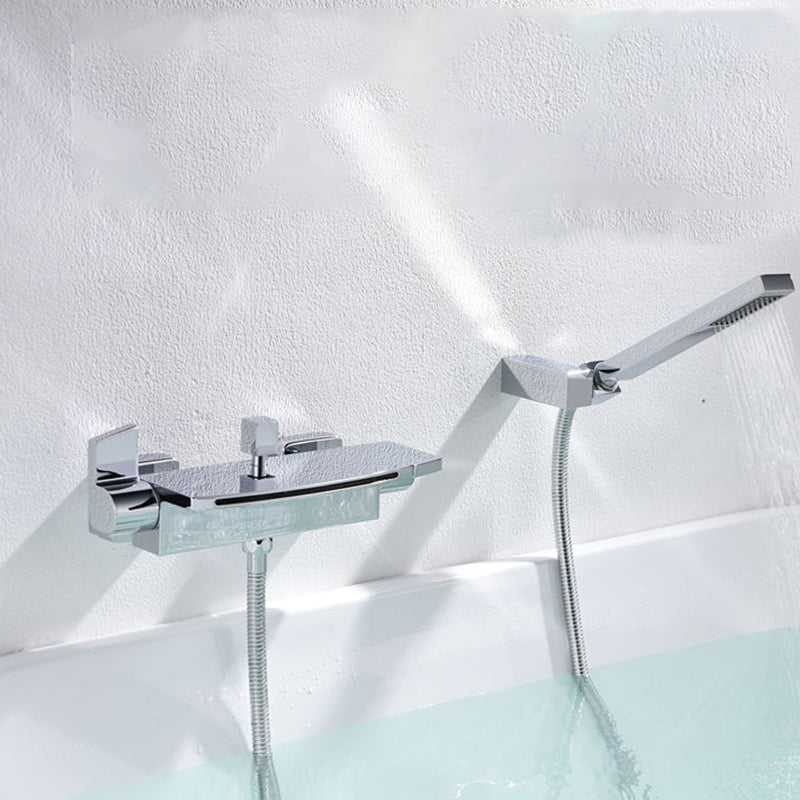 Bathtub Faucet Waterfall Rod Handle Wall Mounted Bathroom Faucet