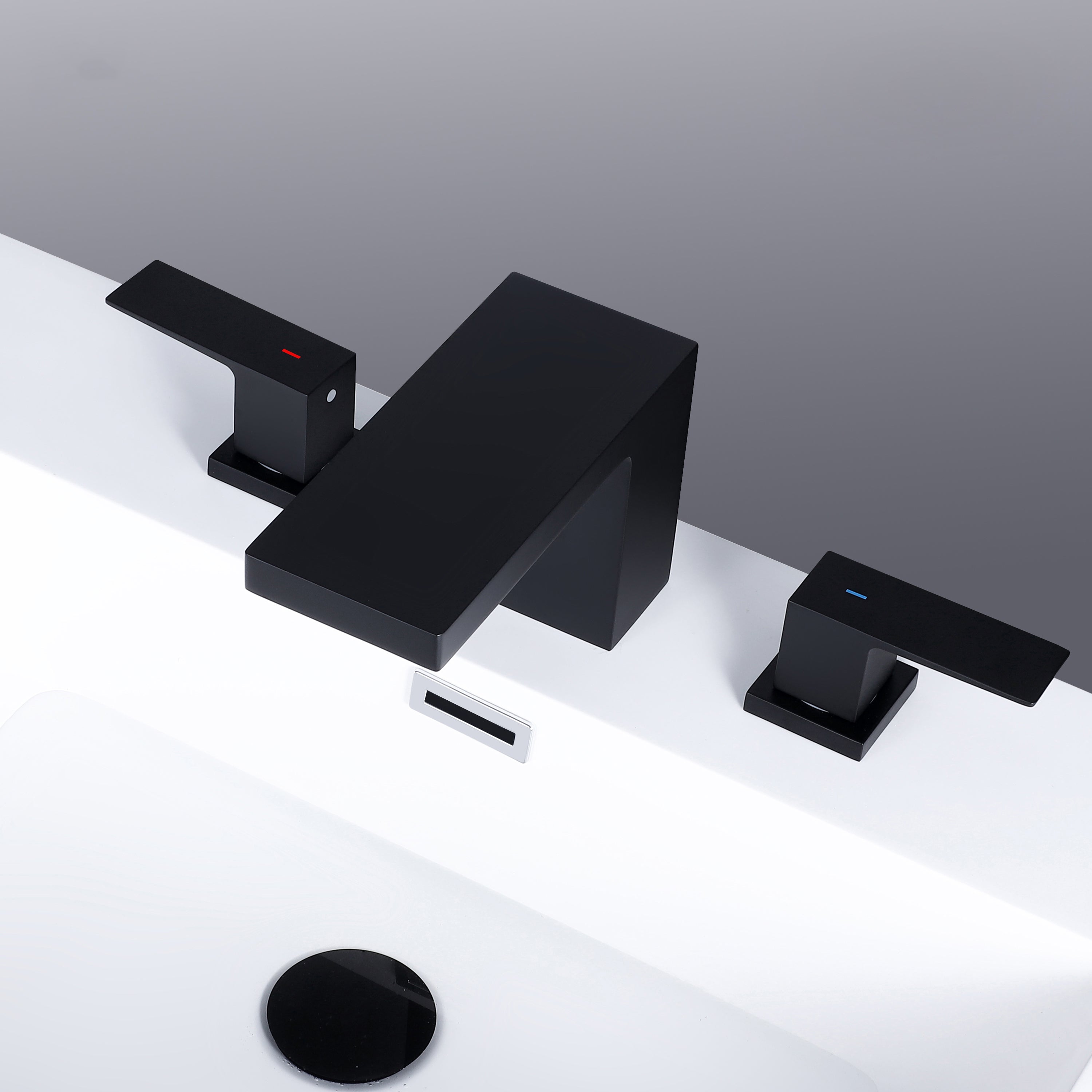 Modern Bathroom Faucet Rod Two-handle Waterfall Bathtub Faucet