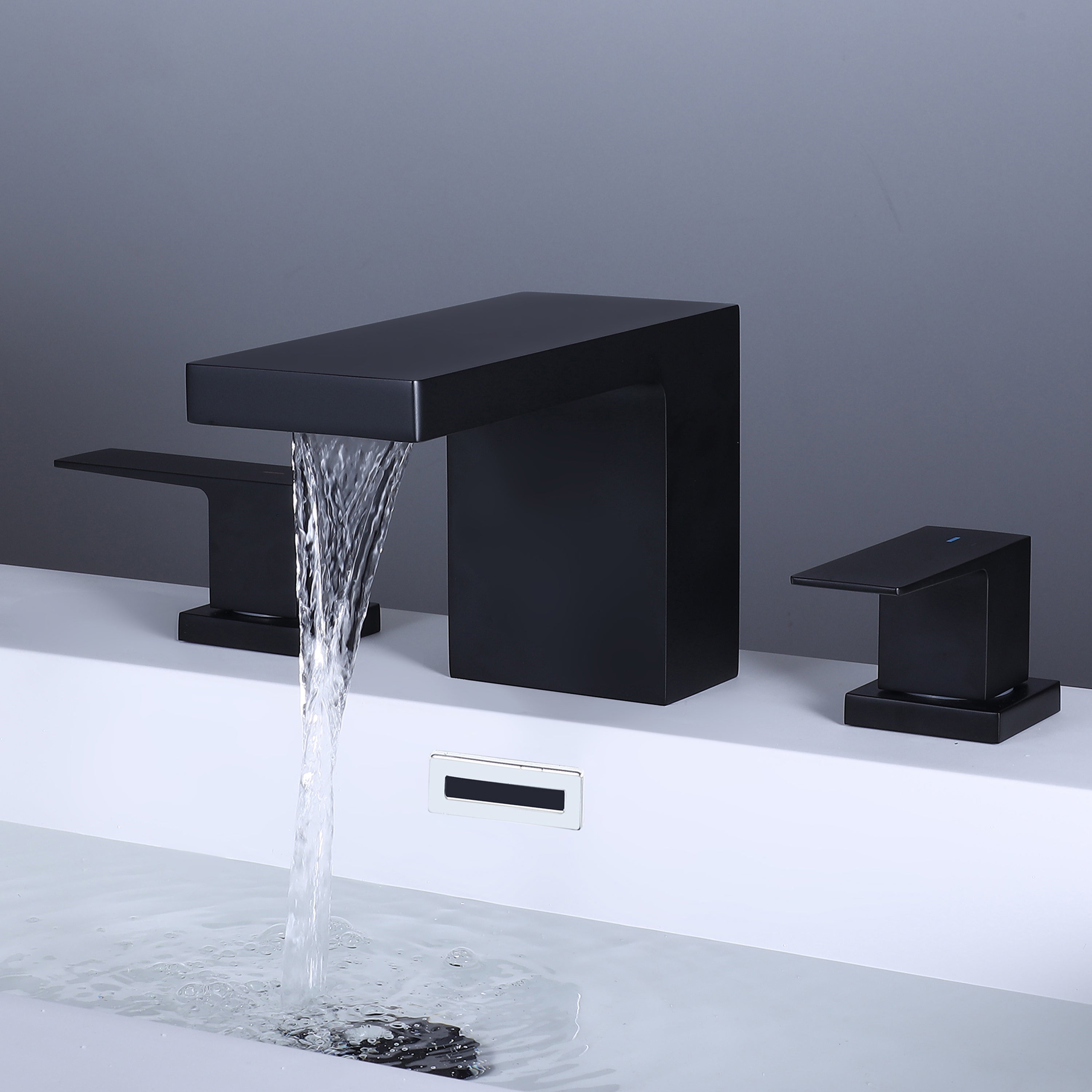 Modern Bathroom Faucet Rod Two-handle Waterfall Bathtub Faucet