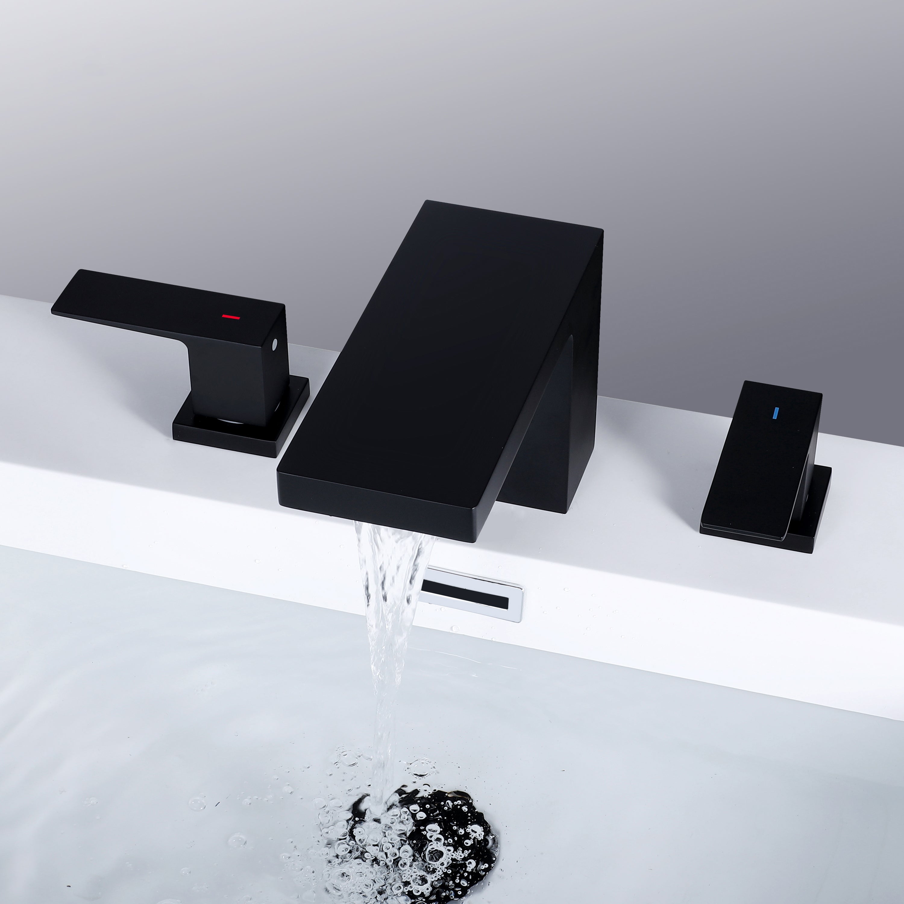 Modern Bathroom Faucet Rod Two-handle Waterfall Bathtub Faucet