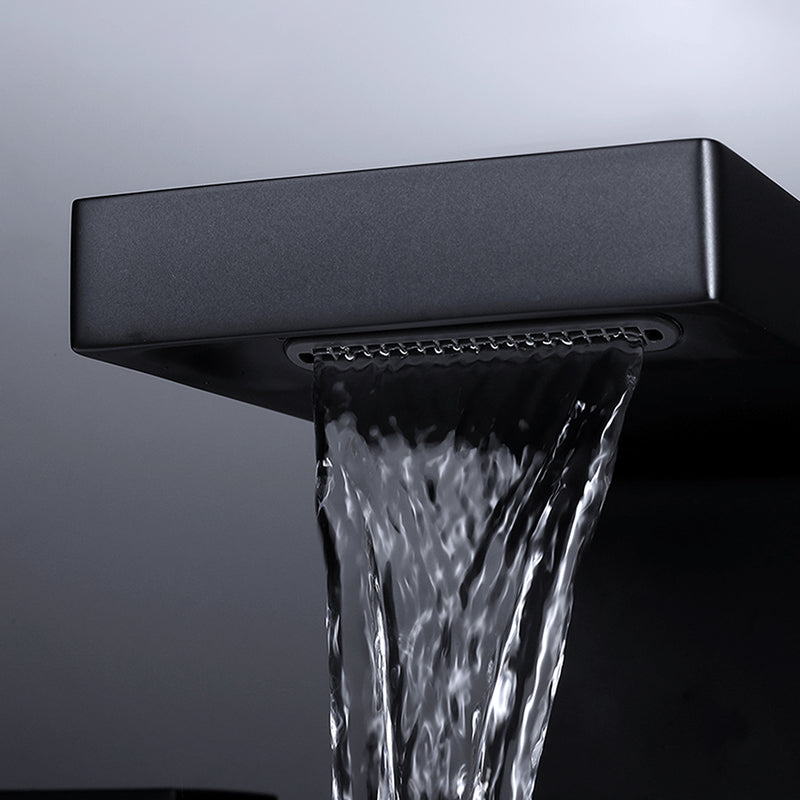 Modern Bathroom Faucet Rod Two-handle Waterfall Bathtub Faucet