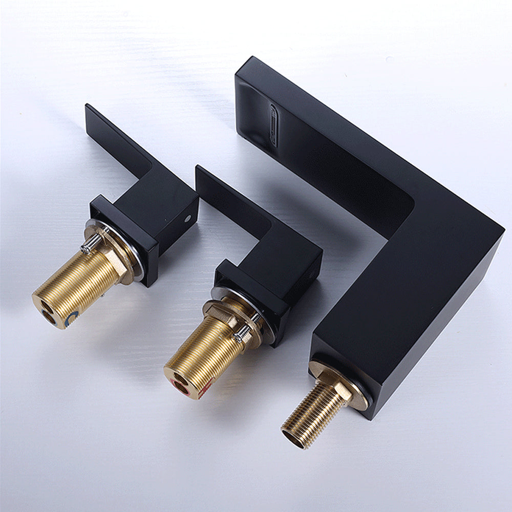 Modern Bathroom Faucet Rod Two-handle Waterfall Bathtub Faucet