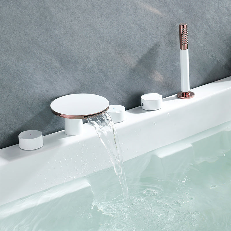 Bathroom Faucet Flush Mount Waterfall Knob Handle Bathtub Faucet