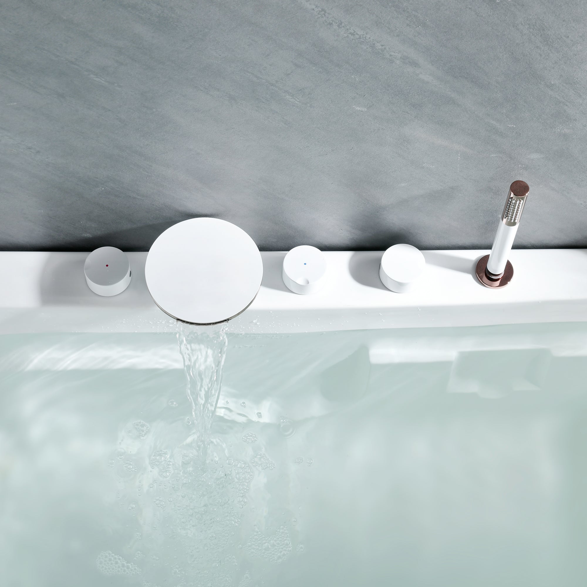 Bathroom Faucet Flush Mount Waterfall Knob Handle Bathtub Faucet