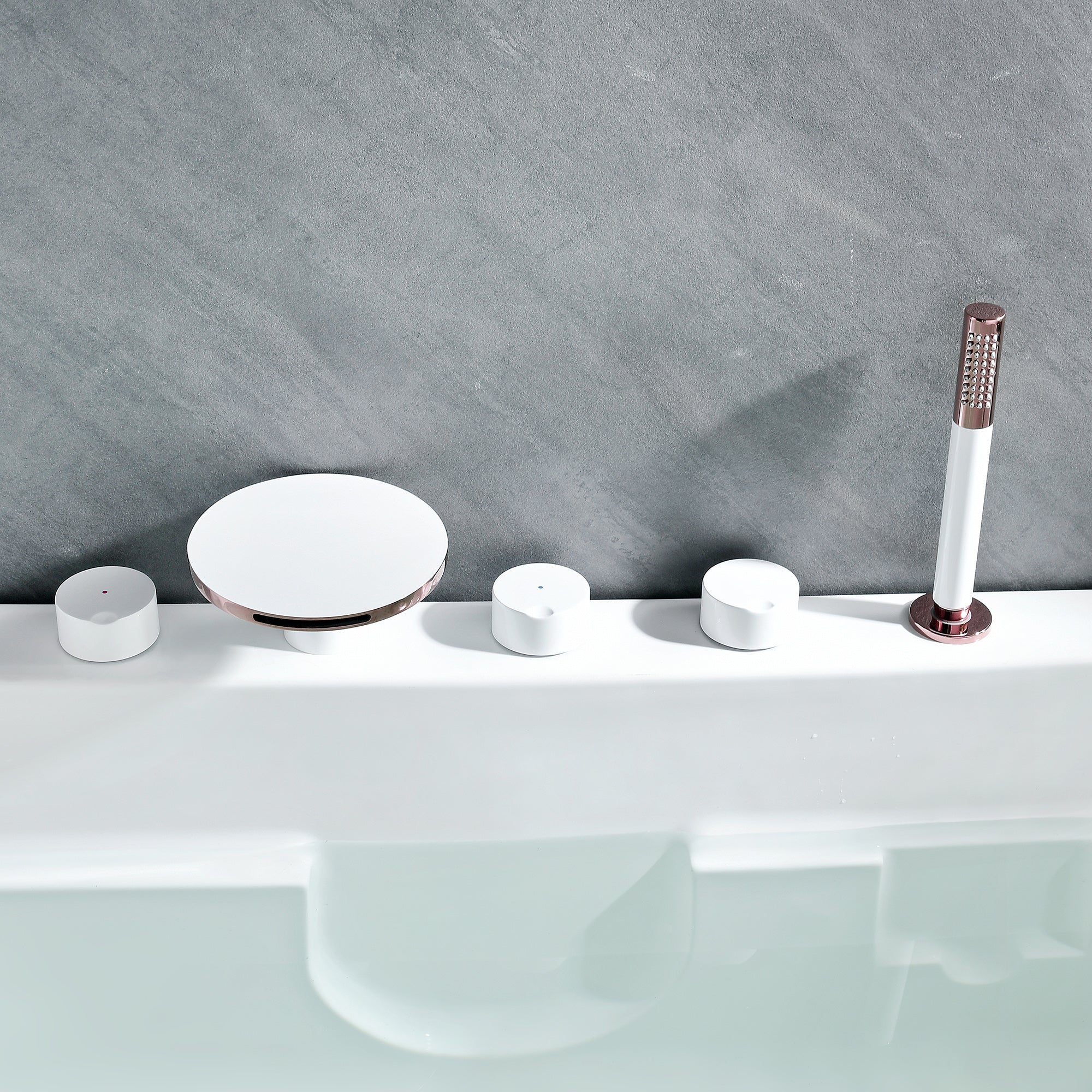Bathroom Faucet Flush Mount Waterfall Knob Handle Bathtub Faucet