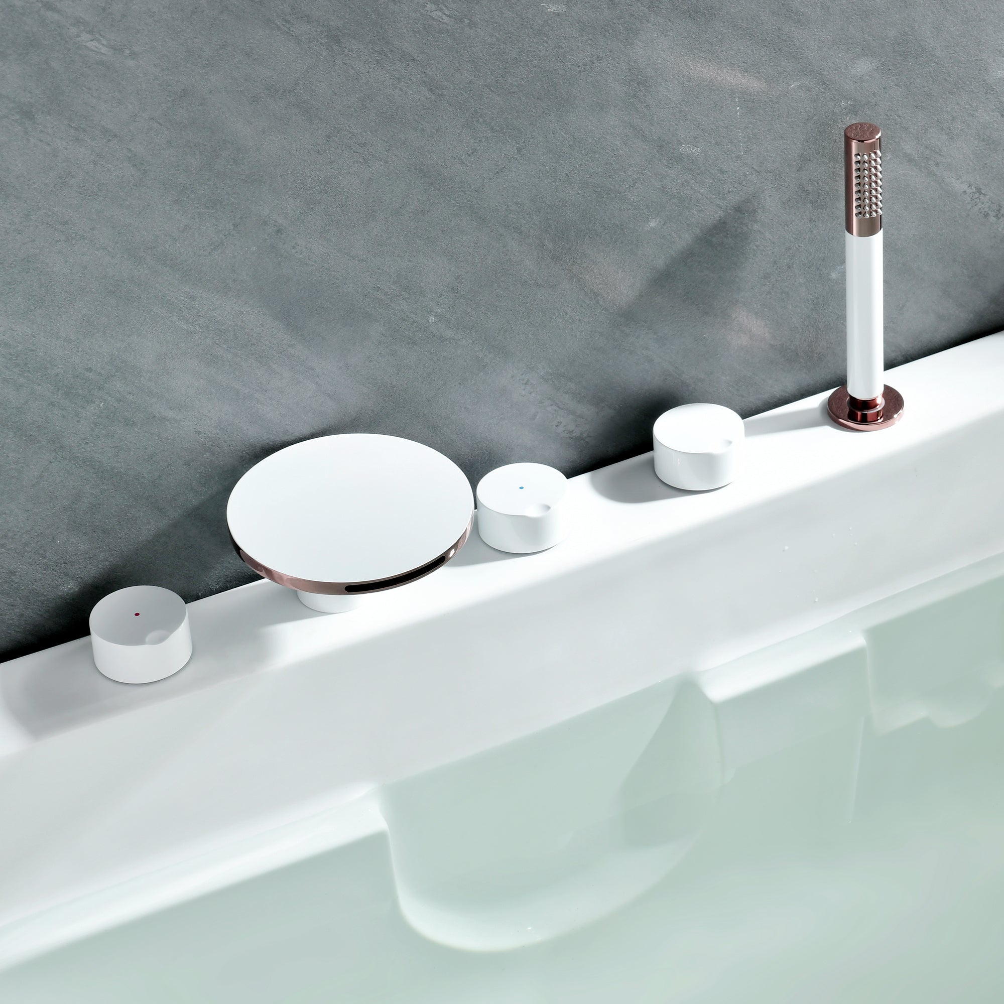 Bathroom Faucet Flush Mount Waterfall Knob Handle Bathtub Faucet