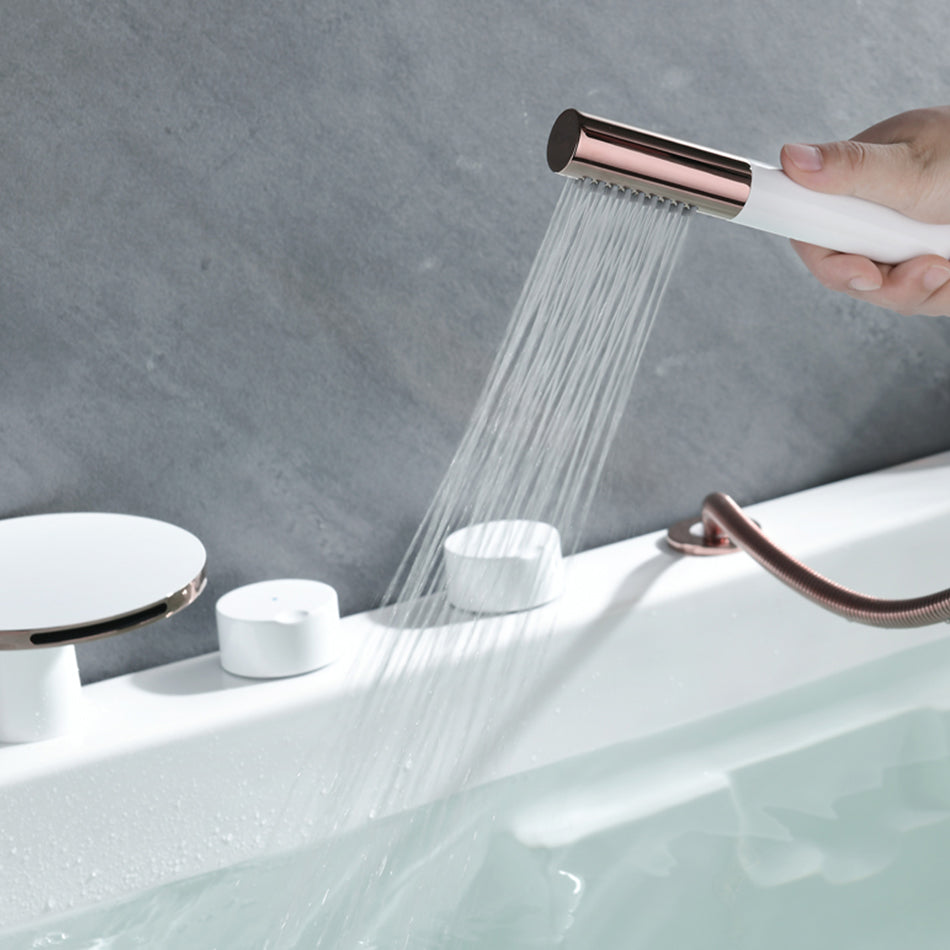 Bathroom Faucet Flush Mount Waterfall Knob Handle Bathtub Faucet