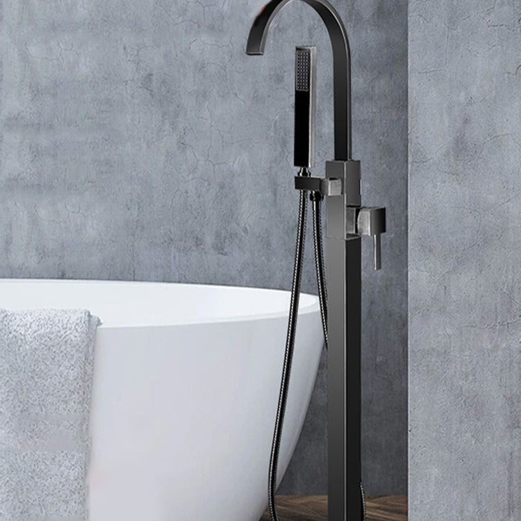 Modern Bathroom Faucet Floor Standing Handheld Shower Head Bathtub Faucet