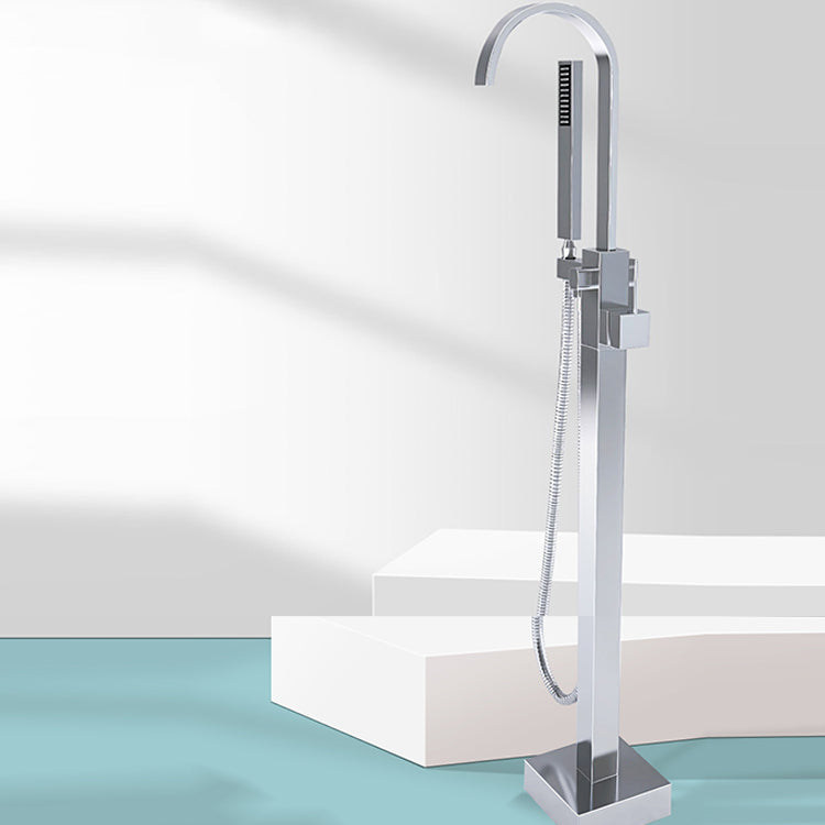 Modern Bathroom Faucet Floor Standing Handheld Shower Head Bathtub Faucet