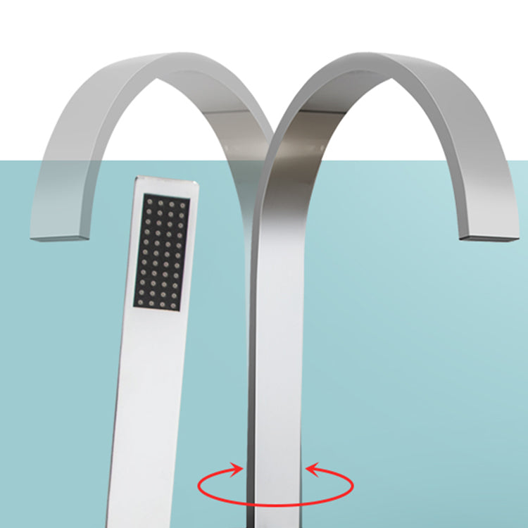Modern Bathroom Faucet Floor Standing Handheld Shower Head Bathtub Faucet