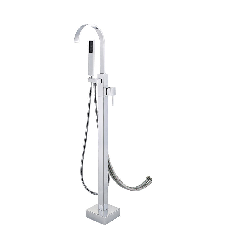 Modern Bathroom Faucet Floor Standing Handheld Shower Head Bathtub Faucet