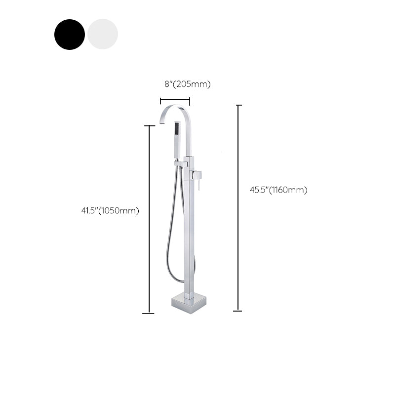Modern Bathroom Faucet Floor Standing Handheld Shower Head Bathtub Faucet
