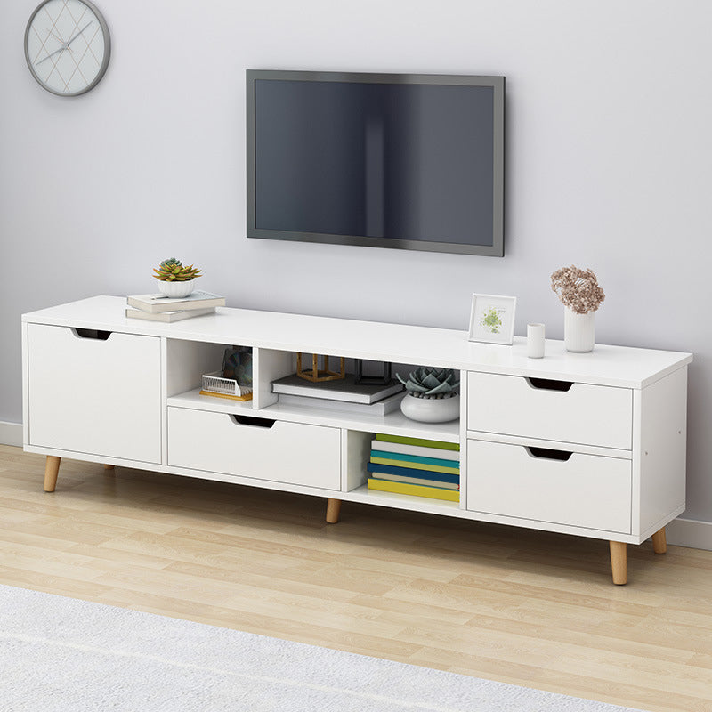 Scandinavian Open Shelving TV Media Console Wood Stand Console for Living Room