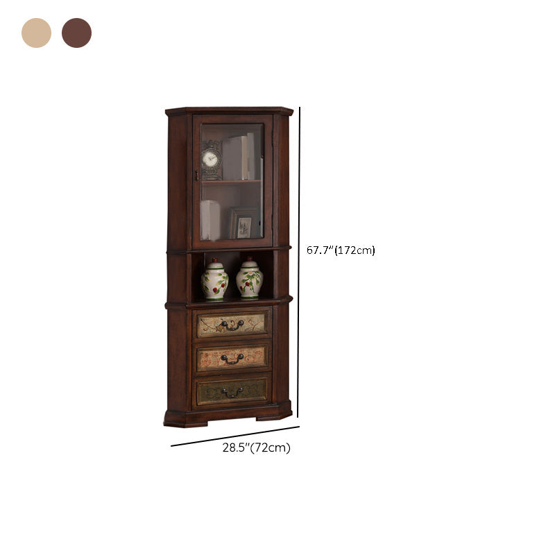Mid-Century Modern Cabinet with Drawers and Doors in Distressed Wood