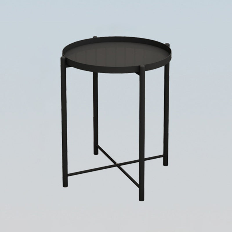 Modern Accent Table Nightstand Metal Antique Finish Night Table