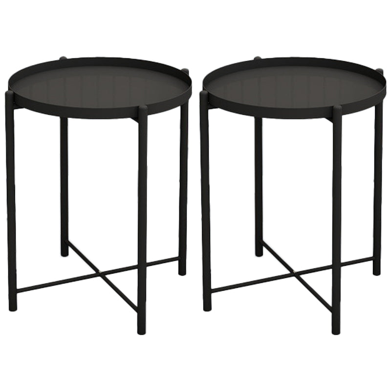 Modern Accent Table Nightstand Metal Antique Finish Night Table